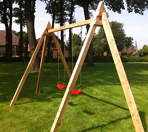 Preisvergleich Produktbild 7.7.6.3092: Holzschaukel - Kinderschaukel - Gartenschaukel - produziert in BRD