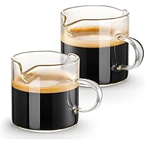 glastal set van 2 dubbelwandige 100 ml espressokopjes, espressoglazen, koffiekopjes voor espresso, latte, Iced Americano, thee, ijs, melk, sap
