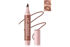 LESTPOLA Rotulador Para Labios Mate Impermeable, 1 Colour Lip Marker, Efecto Tatuaje Natural De Muy Larga Duración,Delineador De Labios No-Transfer,Lápiz Labios Regalo De Maquillajepara Mujeres, Marrón Desnudo