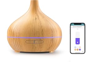 Meross Aroma Diffuser Funktioniert mit Apple HomeKit, Alexa und Google Home, 400ML Ätherische Öle Smart Ultraschall Luftbefeuchter, App Steuerbar WLAN Duftöl Diffuser Duftlampe mit RGB-LED-Licht