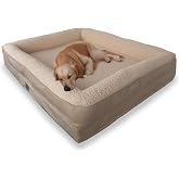 Jungolica Felix K&ouml;pek Yatağı Bej B&uuml;y&uuml;k 90x110 cm, Visco S&uuml;nger,%100 Su Ge&ccedil;irmez Alez, &Ccedil;ıkarılabilir Yıkanabilir Kılıf, Kaydır