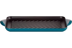 LE CREUSET Grill rettangolare Tradition in ghisa vetrificata, 32 cm, Deep Teal