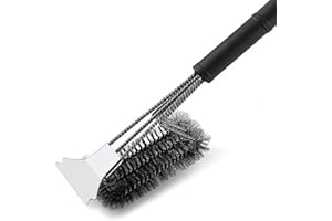 LHLXZQ Cleaning Grill Brush and Stainless Steel Scraper BBQ Wire Brush Safe Grill Accessories and Tools for Charcoal/Electric/Infrared, Cleaning Easier and More Effective*2