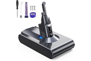 EVARY 8000mAh Batería para Dyson V8, Batería de Repuesto para Dyson V8 Compatible con Dyson V8 Absolute V8 Animal V8 Series V8 Motorhead V8 Absolute Pro SV10 Aspirador de Mano con 2 Filtros (V8)