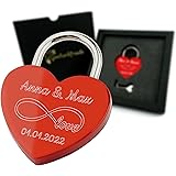 Geschenkfreude Liebesschloss mit Gravur - witterungsbeständig - personalisierte Geschenke für Frauen Weihnachten - Geschenke 