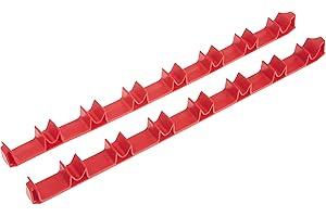 Ernst Manufacturing 6040, Schraubendreher-Halterungen für Schubladen im Set, rutschfest, flaches Profil, Rot, für 14 Werkzeuge