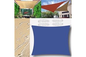GLIN Sun Shade Sail Outdoor Waterproof Rectangular 1.5x2m Shade Sails Canopy UV Protection for Garden Patio Block With Rope Shade Sail Kit Royal Blue
