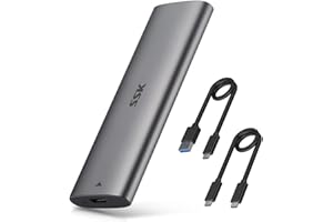 SSK Lettore di Enclosure SSD M.2 NVMe/SATA in Alluminio, USB 3.2 Gen 2 10Gbps PCI-E Senza Strumenti, 6Gbps SATA M-Key/B+M Key Adattatore SSD Esterno con UASP Trim, per SSD 2242 2260 2280