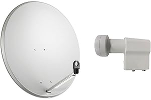 ELECTRONIC MEGASTORE KIT PARABOLA ANTENNA SATELLITARE DA 80 CM SKY CONVERTITORE LNB 2 USCITE TWIN DVB-S
