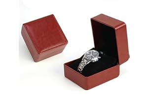 YekouMax Uhrenbox herren, Aufbewahrungsbox für smartwatch und armbanduhren, PU Leather Gift Box for Watch, Jewellery, Birthda, Boyfriend, Men and Women (1, Braun)