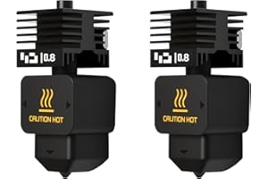 KOYOFEI Set di 2 blocchi di calore H2D Hotend, 3D Printer Print Head Hot End Heating Block Kit with 0,8 mm Hardened Steel Socks and Silicone socks for Bambu Lab H2D, A1/A1 Mini