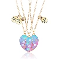 VisageVitalit Collana Amicizia per 3, Collane con Ciondolo dell'amicizia, Collana BFF, Collana del Migliore Amico, Collana Bambina, Regalo di Compleanno per Ragazzi e Ragazze