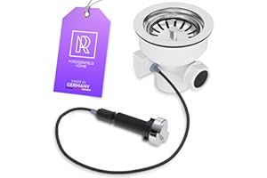 Vanne à Panier Excentrée avec Excentrique Rotatif Par Câble Bowden - Vanne à Panier 114mm Avec Commande Rotative à Câble - Ecoulement De L'évier Garniture D'écoulement 3 1/2" avec Trop-Plein