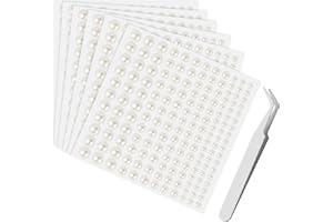 Sularpek 990 Pcs Pearl Stickers, Self Adhesive Pearls, Stick on Pearls, Flat Back Pearls, Small Round Pearl Stickers for Face, Nail Art, DIY, Scrapbooking Embellishments-3/4/5/6mm, with Tweezers