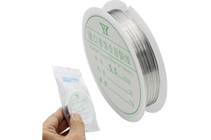 TAOSHENG 0.5mm Jewellery Copper Wire Roll, 8M Length 25 Gauge Craft Beading Brass Cord Tarnish Resistant Copper Wire for Jewelry Making Supplies and Crafting, Silver 1 Roll
