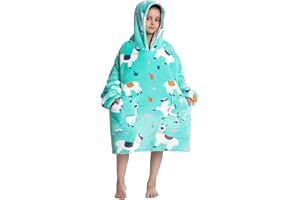 Kuceng Kids Oversized Blanket Hoodie,Oversized Hoodie Blanket for Children Teen,Soft Sherpa FLeece Hoodies Pullover with Pocket, Warm Comfortable Hoodie Blanket for Boys Girls Teens