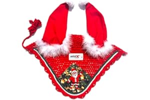 NASX SPORTS Christmas Santa Claus Horse Ear Bonnet Net Hat Hood Mask Fly veil Festive (FULL)