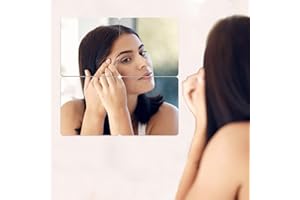 Larber 4 Pièces Miroir Adhesif Mural,15 x 15 cm Miroir Autocollant sans Cadre,Petit Miroir Collant Mural Incassable,Miroir a Coller Acrylique pour Salon,Chambre,Porte