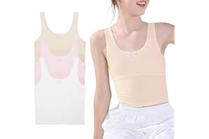 Maeau - Girls Undershirts Summer Vest Tops Children Sleeveless Camisoles Tanks Top Kids Yoga Gym Training Bras Underwear Soft Breathable 2/3 Pack
