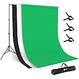 OMBAR Sistema di Sfondo Pieghevole, Supporto per Fondale 2 x 3 m, Sistema di Supporto per Treppiedi, Sistema di Sfondo con 3 