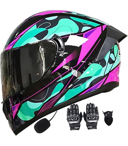 Casco Modulare Moto Integrale - Omologato DOT/ECE, Con Visiera Ribaltabile, Taglie M-XXXL, Include Guanti E Maschera