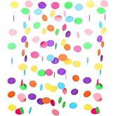 9 Metres Multi-Coloured Pea Paper Garland Rainbow Circles for Carnival Party Decoration Birthday Children