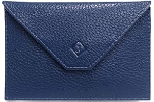 LOLUNA® Pochette Format enveloppe pour Papier Voiture, Carte Grise, permis Conduire Tout en Cuir Plusieurs Couleur Homme et Femme (Bleu Marine)