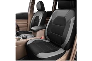 JNNJ 4 Pièces Ensemble Complet Housses Siège Voiture Universelles, Housses De Siège Avant en Maille, Ensembles Housses De Siège Avant en Cuir, pour La Plupart des Camionnettes, Voiture(Gris)