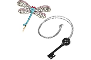 CHIPKART Coraline Dragonfly Hair Clip Key Necklace Coraline Cosplay Costume Halloween Accessories