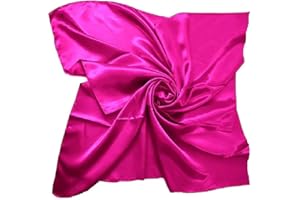 SHOES LANE New Satin Silk Shiny Plain Solid Colours Large Square Plain Head Neck Scarf Wrap 90 X 90 cm