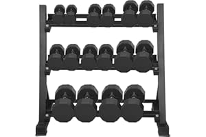 ‎DNKELAR DnKelar Kurzhantelablage 3 Ebenen, Hantelablage für Kurzhanteln, Hantelständer rutschfest Hantelbaum Gewichteständer Dumbbell Rack, bis 300kg