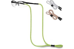 Pamofuper Cordino per Occhiali 3 Pezzi - Strisce Riflettenti - Doppio Foro - Regolabile Laccetti per Occhiali, Antiscivolo Laccetto Occhiali per il Ciclismo e la Corsa All'aperto