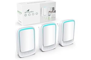 Jostart Ionisateur Purificateur d'air pour personnes allergiques, lot de 3 purificateurs d'air à ions négatifs à brancher pour appartements, salles fumeurs, toilettes pour animaux domestiques, bureaux