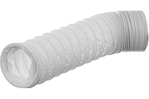 LIRAST Ø 100mm / 3m Tuyau D'évacuation D'air en PVC Flexible - Tuyau de Ventilation pour Climatisation, Sèche-linge, Hotte, Blanc