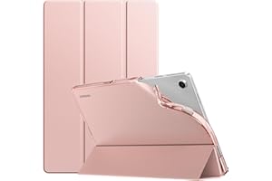 TiMOVO Coque pour Samsung Galaxy Tab A9+/A9 Plus 11" 2023 SM-X210/X216/X218, Étui de Protection Arrière en TPU Translucide pour Galaxy Tab A9+, Réveil/Sommeil Automatique, Or Rose