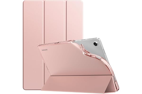 TiMOVO Coque pour Samsung Galaxy Tab A9+/A9 Plus 11" 2023 SM-X210/X216/X218, Étui de Protection Arrière en TPU Translucide pour Galaxy Tab A9+, Réveil/Sommeil Automatique, Or Rose