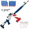 Nerf Gun Toy Soft Foam Bullet Darts, XM1014 Air Powered Shell Ejecting Spring Rifle Shotgun for Kids Boys, Shell Thrown Foam Dart Pistols for Outdoor Activities Shooting Games (Blue)