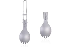 IBasingo titan vikning spork camping bestick 2 i 1 sked gaffel utomhus resa bärbara porslin liten lätt flatware affärsresa pi