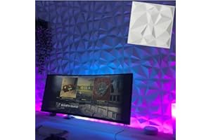 IPROPOWER 3D-Wandpaneele mit Diamantstruktur, PVC, wasserdicht, 30 x 30 cm, 3D-Wandpaneel für Spielzimmer, Wohnzimmer, Küche, Waschraum und mehr, 6 Stück