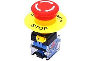 Taiss / 22mm not off Druckschalter 2 NC Roter Pilz Verriegelungs 10A 440V LA38A-02ZS