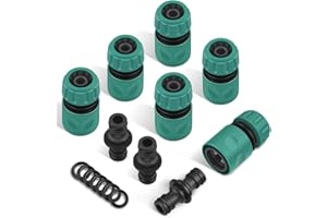 ERKOON 9 Stück Schlauch Kupplung-Satz 1/2 Zoll 13mm Doppelstecker Gartenschlauch Verbindungen Extender Verlängerung Kupplung Verbindungsteil Plastisch Zwei Wege Kupplung für Garten und Haus Wasserhahn