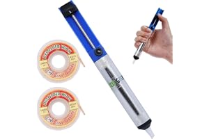SP Professional Solder Sucker Desoldering Pump with 2 piece Copper Desoldering Wick