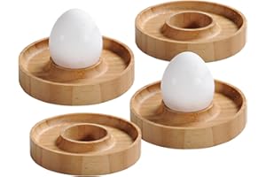 Kesper 58165 Set Portauova, 4 Pezzi, Bambù