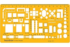 Liquidraw 1851 1 : 50 Échelle Architecturale Règle à échelle de dessin Modèle Pochoir – Orange/transparent