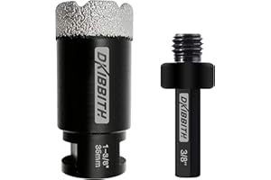 DKIBBITH 35mm Diamond Core Drill Bits Dry Tile Hole Saws for Porcelain Ceramic Tile Marble Vacuum Brazed Hole Cutters with M14 Thread & 10mm Hex Shank Adapter