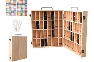 MKNZOME 72 Trous Aromathérapie D'huiles Essentielles Boîte de Stockage en Bois Présentoir de Cosmétiques de Bambou Naturel, idéal pour Les D'huiles Essentielles et Vernis à Ongles et Parfum#2