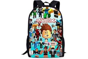 IQEPXTGO Roblox Tema Mochilas Negro Escolar Infantil Escolares Juveniles Niña Niño Backpack Adolescentes Nylon Bolsa para Portátil o Libros, Mochila De Escuela Universida Viaje Informal