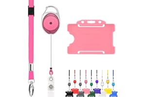 LANYARDS TOMORROW.CO.UK Różowe sznurki na szyję, chowany pasek zapobiegający dławieniu się karty identyfikacyjnej, pasek na szyję, zestaw Jojo Trio