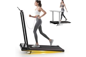 HOMEFITNESSCODE Tapis Roulant Elettrico Salvaspazio 7%, 3 IN 1 Walking Pad Pieghevole, 2.5CV Tapis Roulant Con Inclinazione, Display LED, Carico massimo di 130 kg