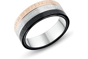 Anellissimo Anello calendario girevole uomo acciaio 316L -